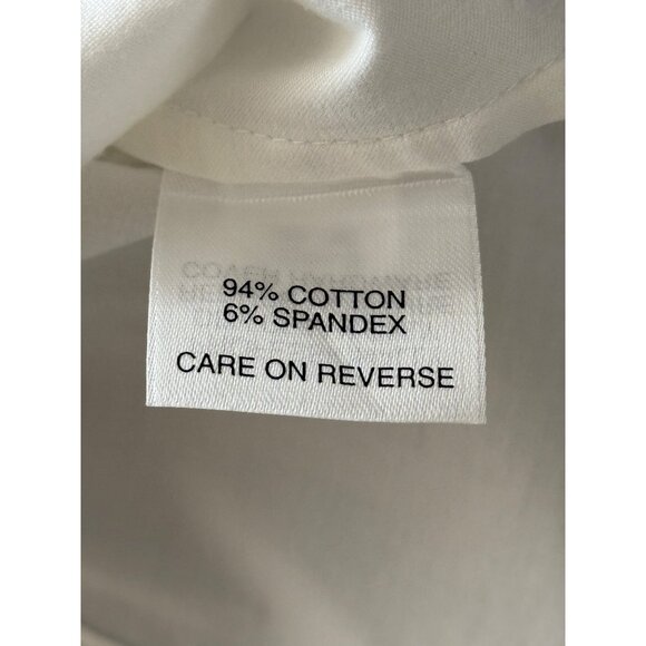 St. John Sport Button-Up Shirt Embroidered Floral Detail Top White Womens Size L - Picture 8 of 9